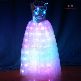Led dance luminous dress for event
